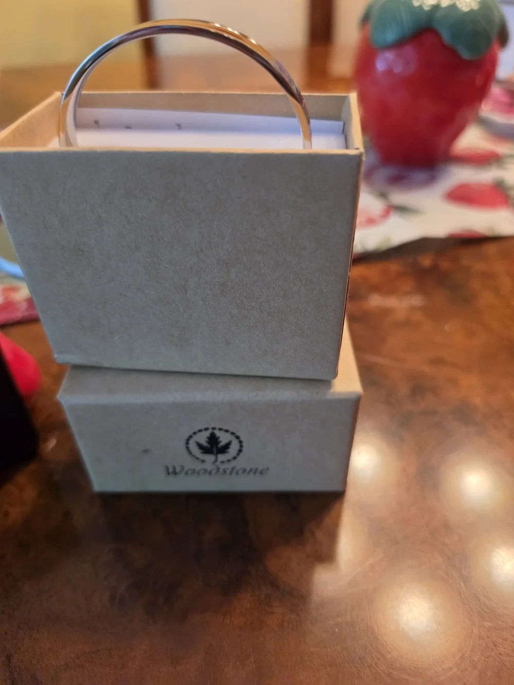 💜 NWOT Coach Plum Purple Card Holder + Woodstone Bracelet Bundle